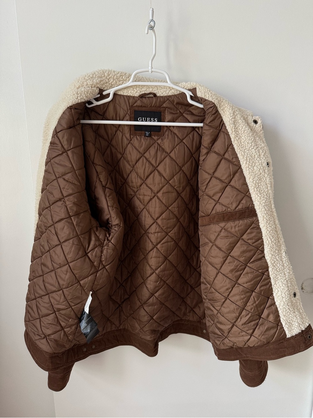 GUESS Brown Corduroy Sherpa Trucker Jacket - Picture 5 of 13